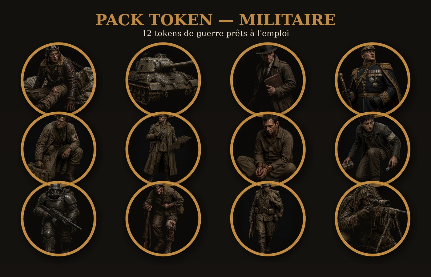 Tokens Militaire en situation sur un plateau de jeu